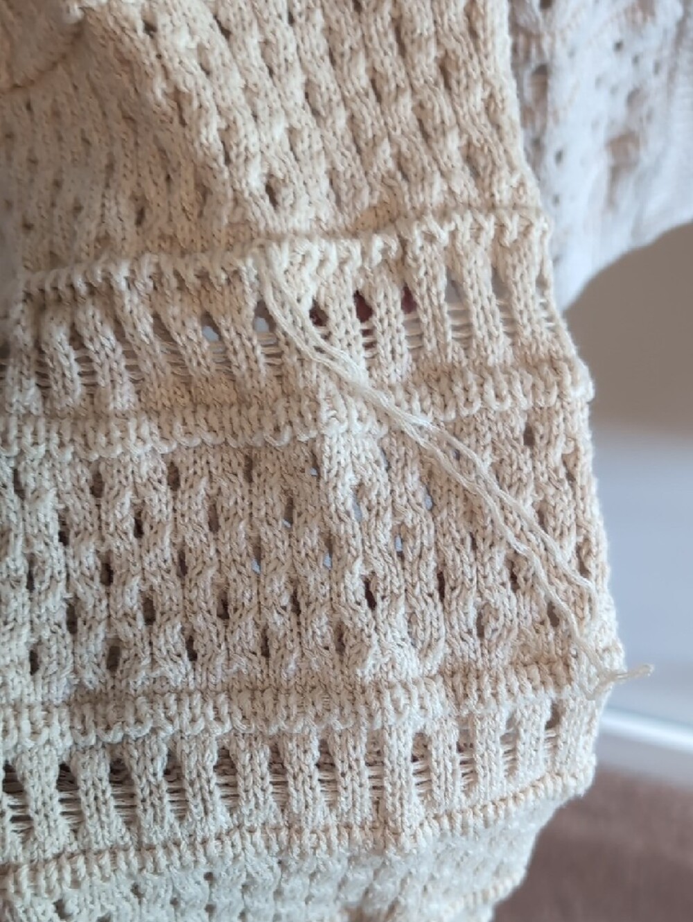 Marine Layer Open-Weave Cropped Cardigan in Beige - Picture 4 of 4